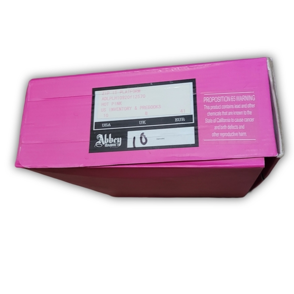Abbey Dawn Hot Pink Zip It Platform Stiletto Heels NIB - Picture 8 of 8